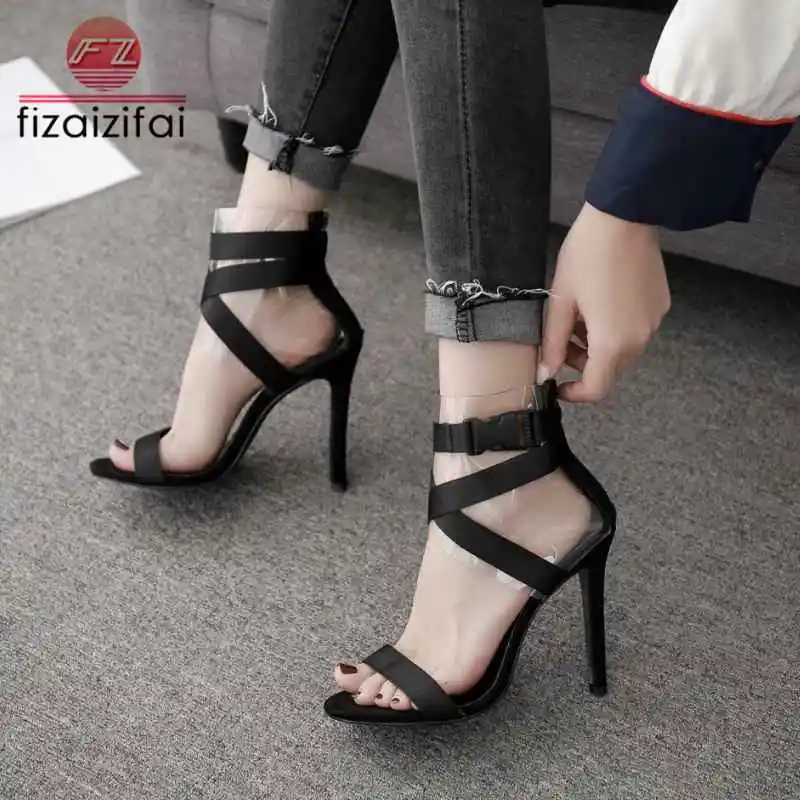 

FizaiZifai Women New Spring Gladiator Sandals Wedding Super High Heel Party Buckle Sandals Fashion Shoes Women Summer Size 35-40
