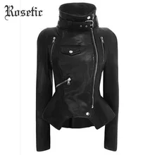 Rosetic Готический мотоциклетные куртки женщина тонкий из искусственной кожи пальто для будущих мам Стимпанк Мото уличная рок стиль Металл гот Куртки из натуральной