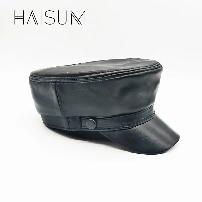 Кепка унисекс из натуральной кожи ягненка модель Cs43 2018 года|military hat|military hats capswomens
