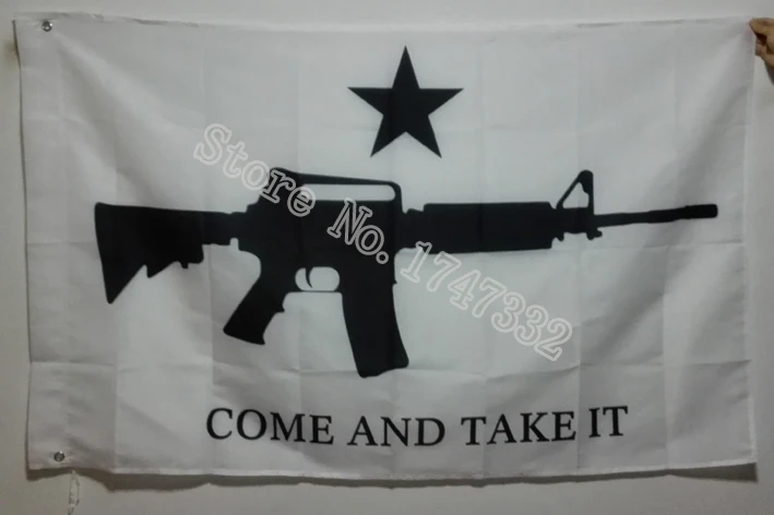 Come and Take It M4 Carbine Gun Flag hot sell goods 3X5FT 150X90CM Custom Banner brass metal holes | Дом и сад