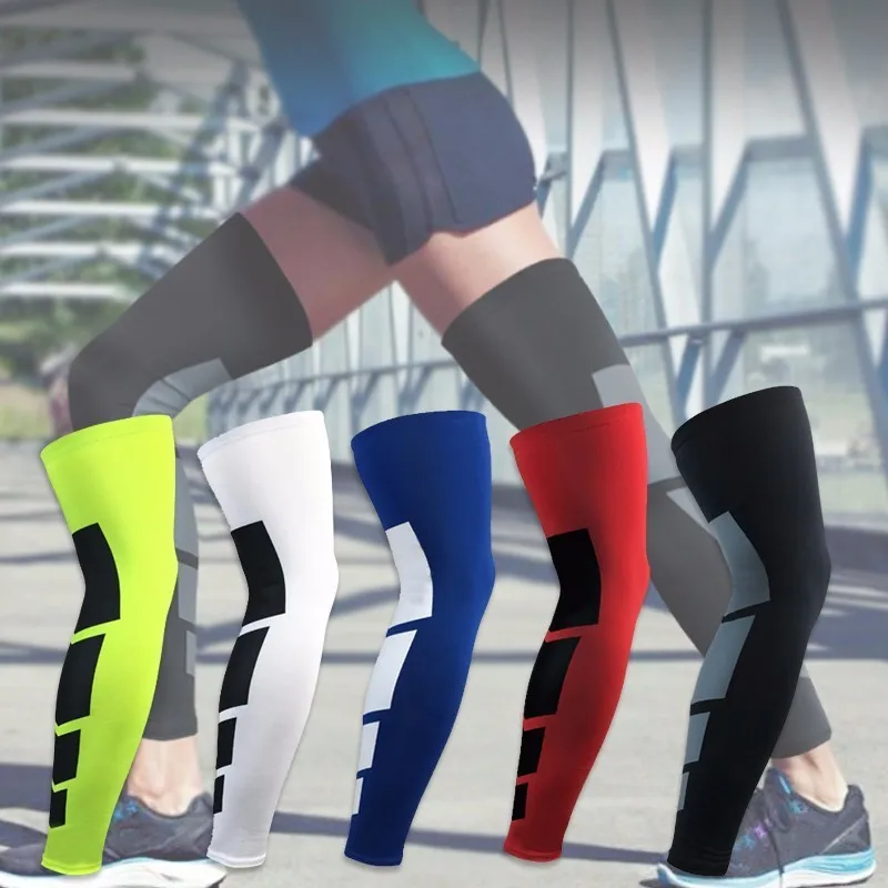 1PC Elastic Basketball Compression Sleeve Leg Thigh Calf Knee Brace Support Protector Running Leg Warmers Cycling Leggings