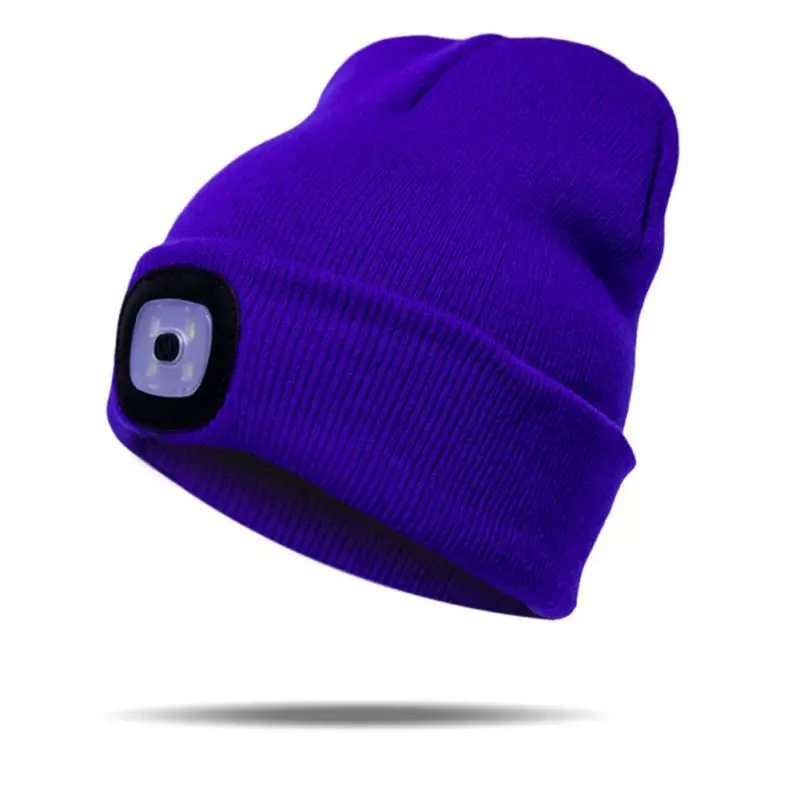 Светодиодный светильник, шапка, новинка, унисекс, осень, зима, на открытом воздухе, для рыбалки, для бега, вязаная шапочка, шапка для альпинизма, пуловер, шапка для кемпинга#1030 - Цвет: Sapphire Blue