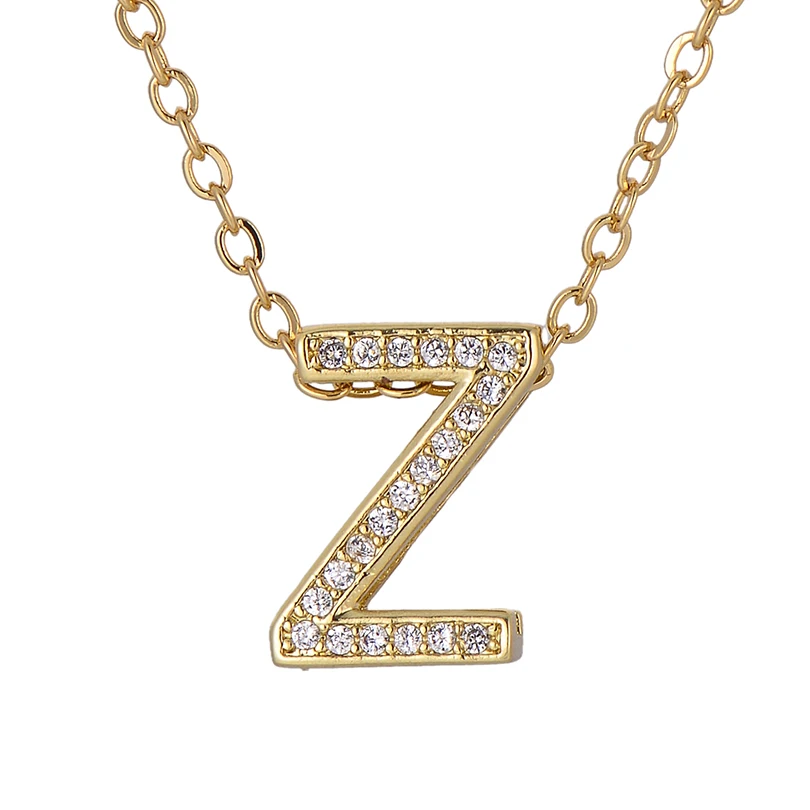 Pipitree, кубический цирконий, ожерелье с подвеской в виде буквы s, серебро, золото, цвет 26, алфавит, имя, начальное ожерелье, Женские Ювелирные изделия, колье для женщин