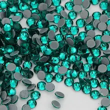 Strass à dos plat en Zircon bleu, pierres de cristal à fixer à chaud pour vêtements
