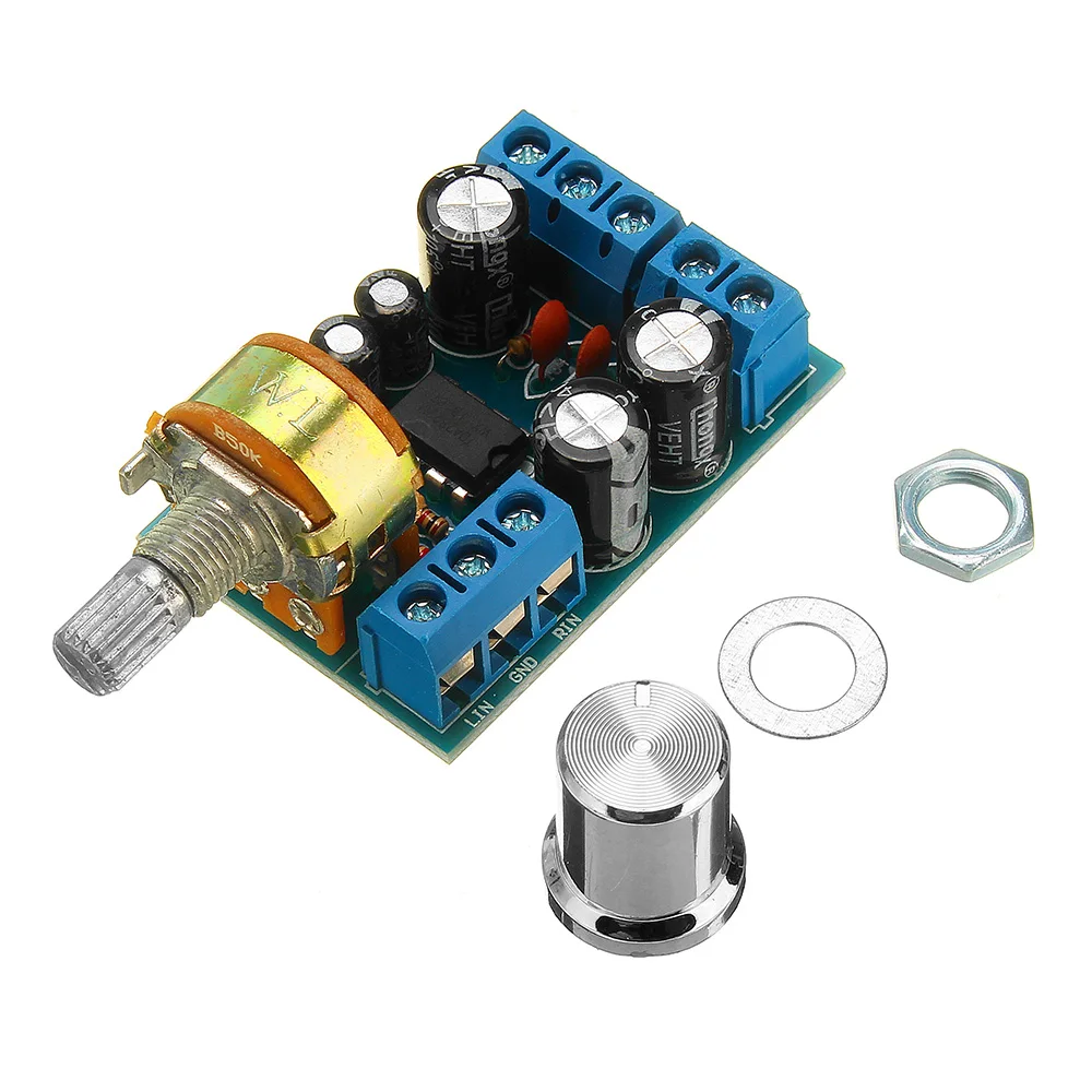 

CLAITE DC 1.8-12V Dual Channel 1W*2 Volume Control Operational Amplifier Chips Audio Amplifier Stereo Module Board