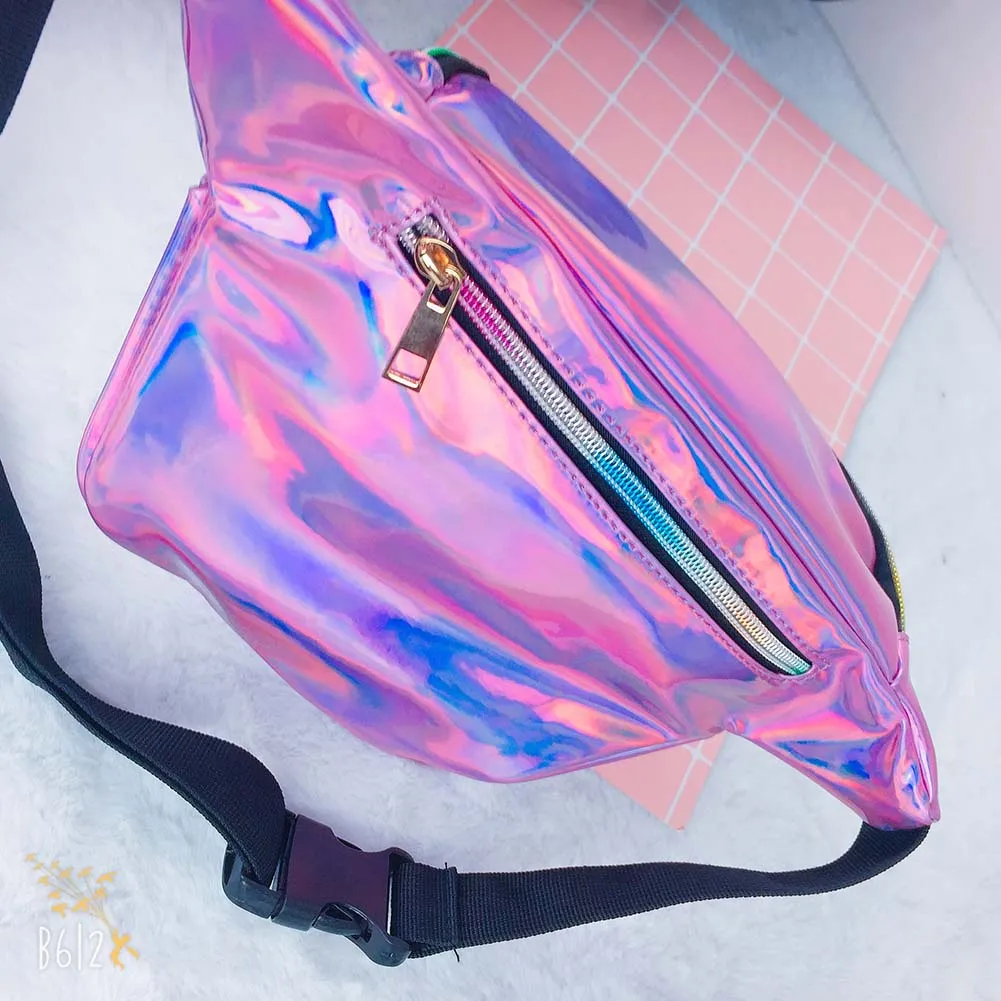 2019 Новинка 8 цветов новая голографическая поясная сумка для женщин Лазерная поясная сумка на пояс унисекс банановые сумки