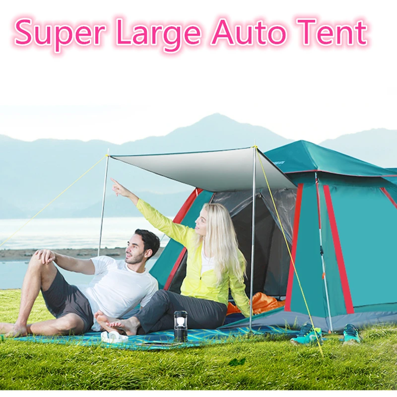 

4-6 Person 215X215X142cm Auto Camping large Urltra-Light Beach Tent Fishing Hiking Rainproof UV-proof Family travel big tents