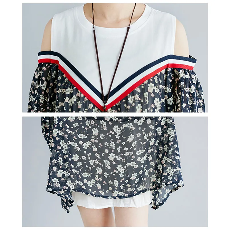 Willstage летнее шифоновое платье Oversize с коротким рукавом открытыми плечами Большие