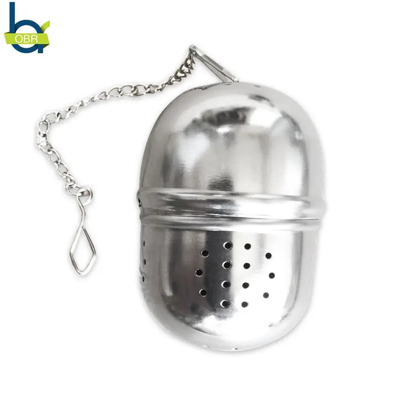 

OBR Egg Shaped Tea Infuser with Chain Stainless Steel Tea Strainer Teapot Infuser Seasoning Tea Brewing Office Tea Making Tool