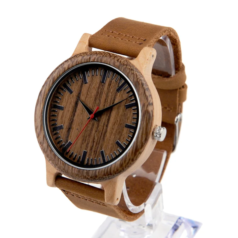 BOBO BIRD WM14 Wenge Wooden Watch for Men Cool Maple Wood Quartz Watches in Gift Box BOBO BIRD WM14 Wenge Wooden Watch for Men Cool Maple Wood Quartz Watches in Gift Box