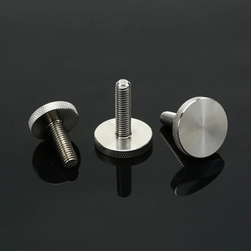 2pcs M10 Stainless Steel Knurled Knob Handle Screws Mirror Hand Screw