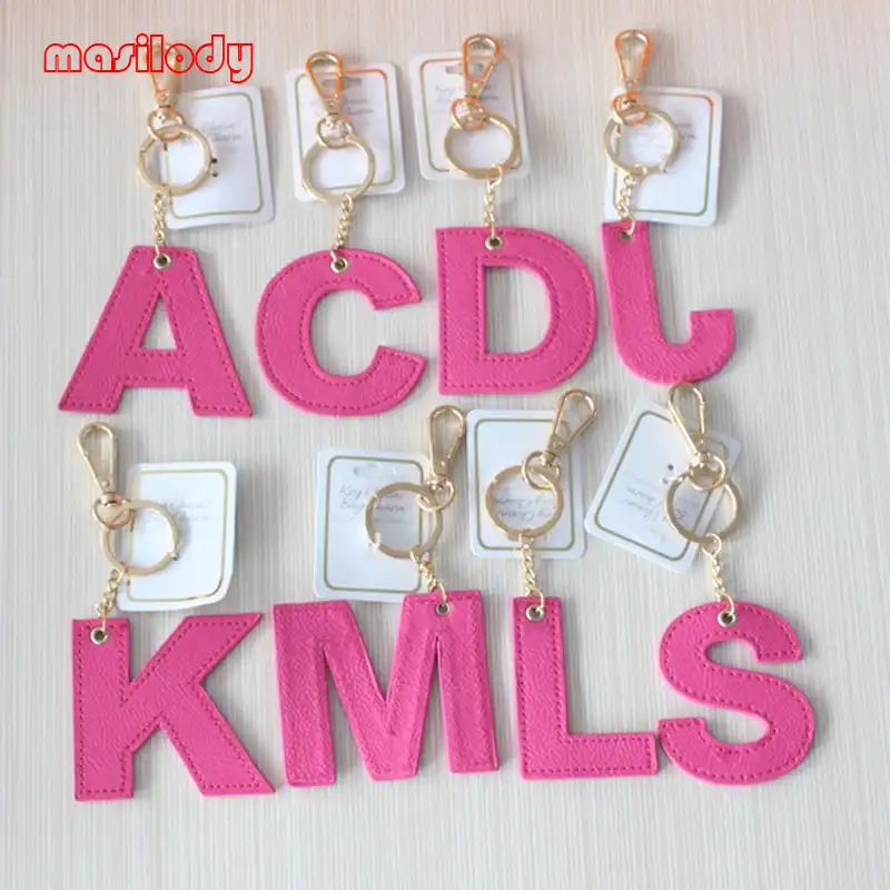 leather letter keyring