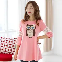 Summer Maternity Blouse Tops Fashion One-piece Owl Pregnancy Dress Nursing Maternity Clothes For Pregnant Women Gravida Vestidos