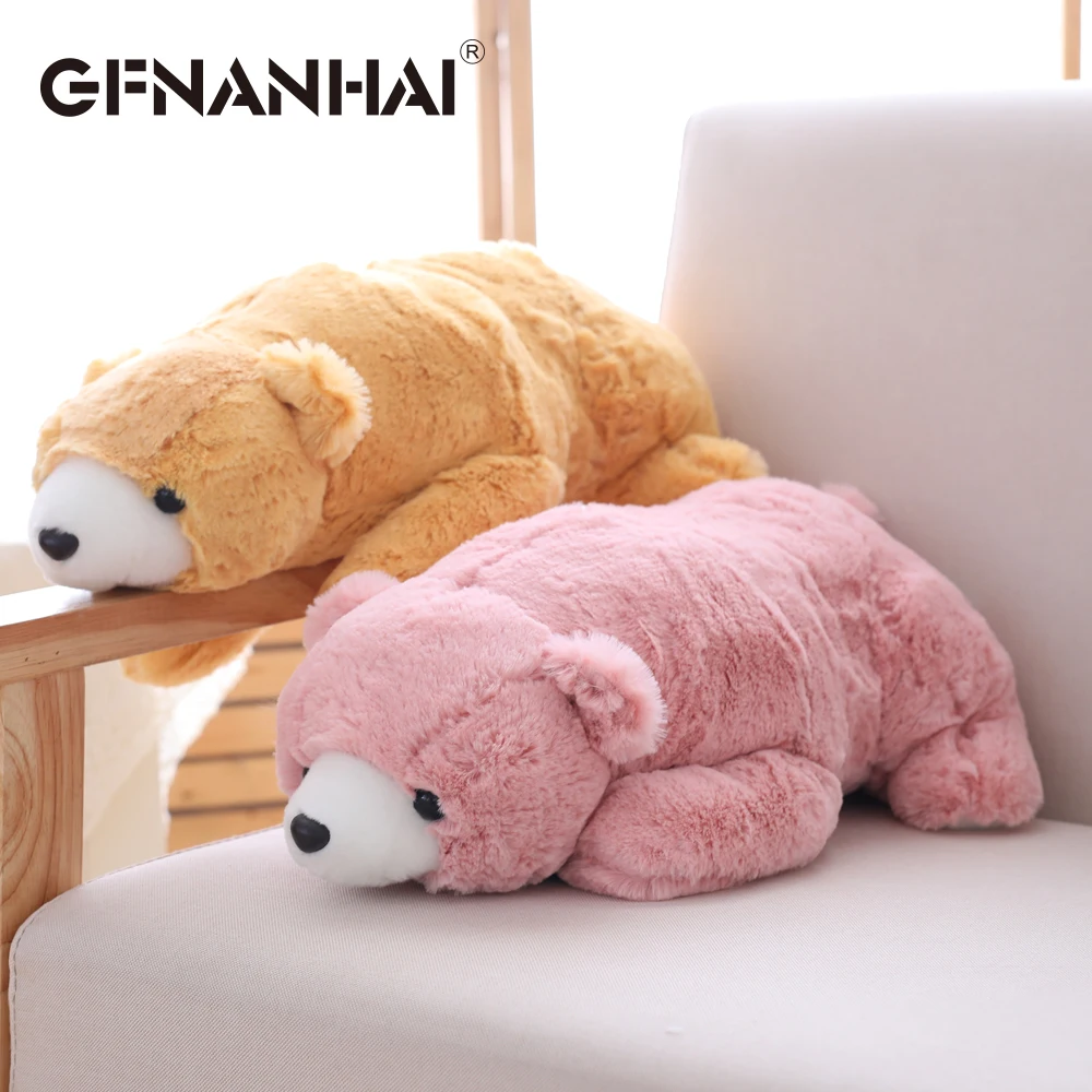 

1pc 45cm cute lying polar bear plush toy stuffed super soft plush pillow 4 colors bear sofa cushion for kids birthday gift