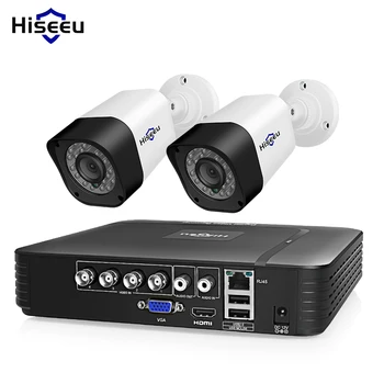

4CH CCTV Camera system 2pcs 1.0MP 2MP waterproof Outdoor home security camera Hiseeu AHD expandable video Surveillance Kit night