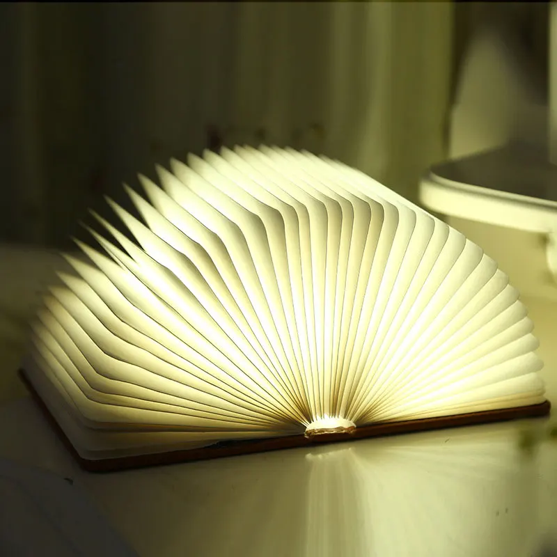 

fluorescent book light night light LED folding book light decoration bedside table lamp USB charging continuous battery life
