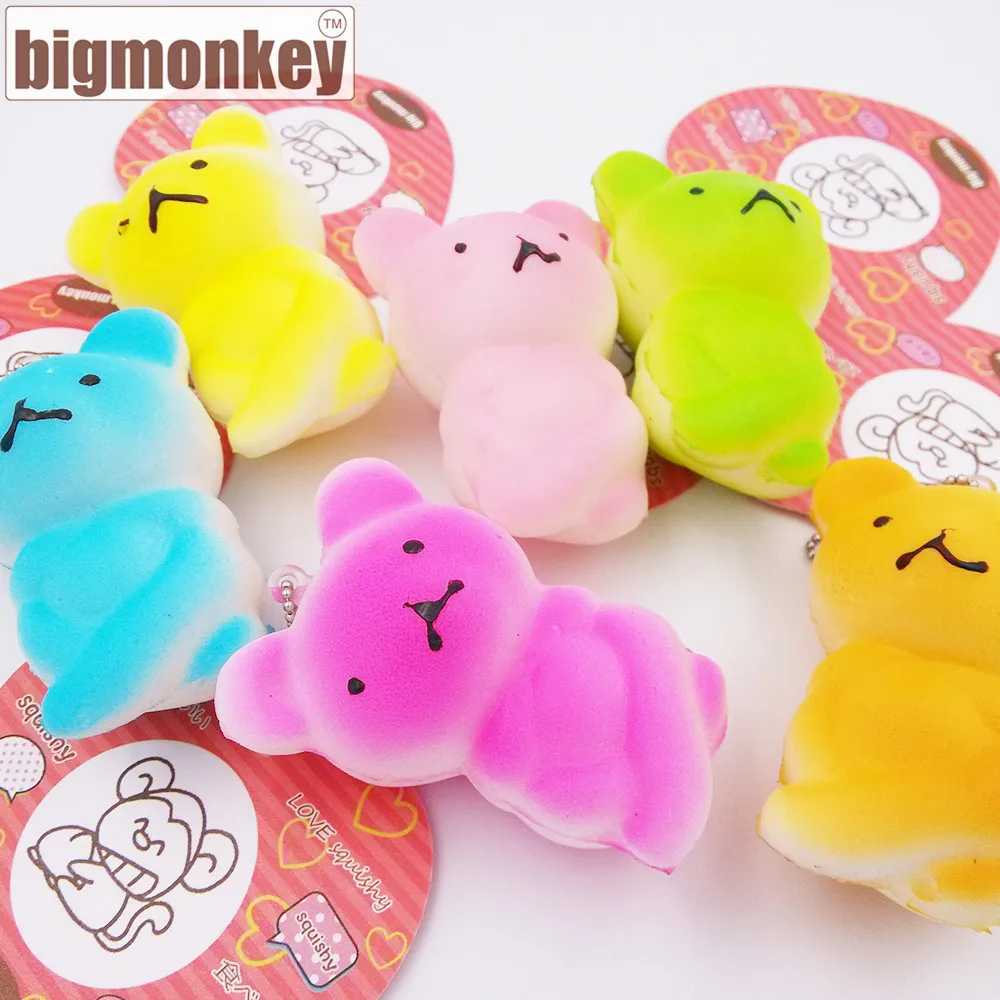 bilder für Großen affen NEUE 40 teile/los, 6 CM langsam steigenden PU corful Kawaii Mini umarmung bär Squishy Handy-charme mit tag bilder für Großen affen NEUE 40 teile/los, 6 CM langsam steigenden PU corful Kawaii Mini umarmung bär Squishy Handy-charme mit tag