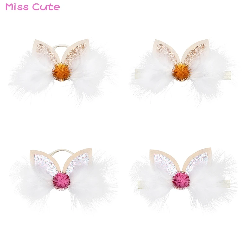 Cute Rabbit Ears Headband For Girls Glitter Bunny Ears Head Band With ...