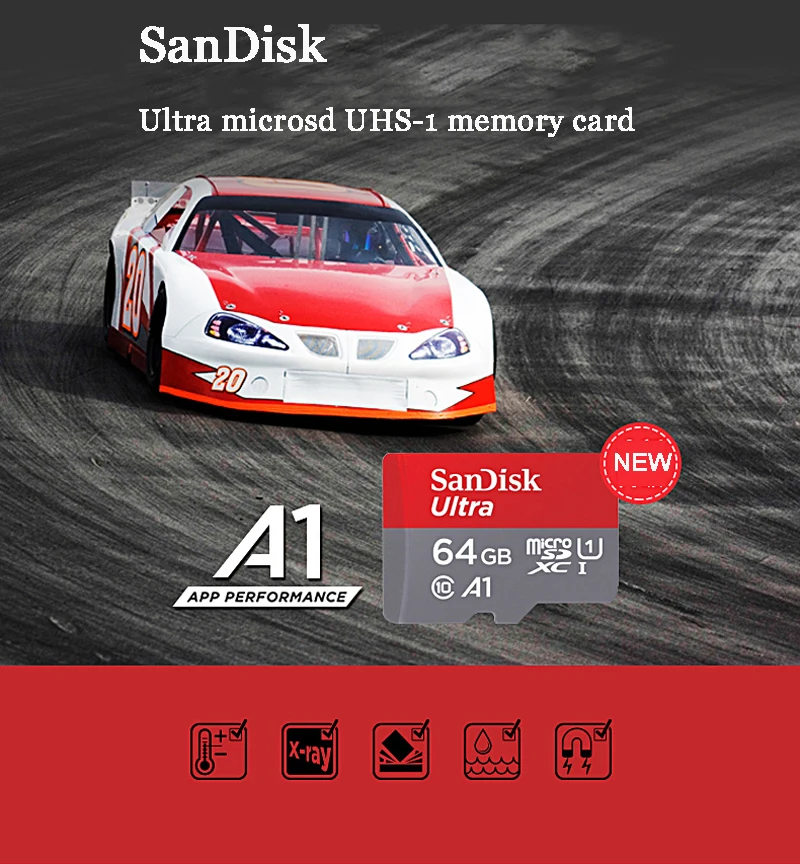 Оригинальная micro SD Карта SanDisk Ultra, 128 ГБ, 64 ГБ, microSDXC, 32 ГБ, 16 ГБ, microSDHC, класс 10, A1, UHS-I, карта памяти, 200 ГБ, 256 ГБ, TF карта