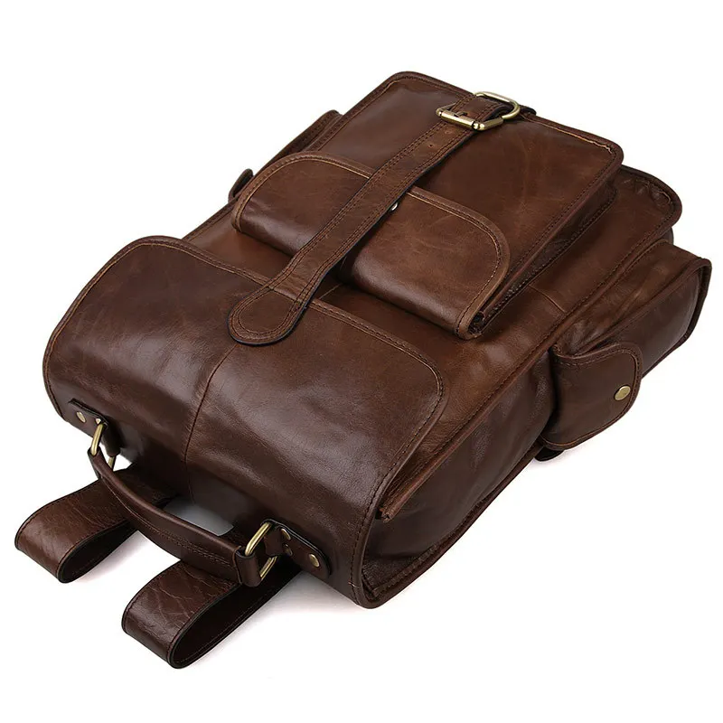 Rucksäcke Rucksack Männer Reise 15 Brown Wochenende Schule Business Echt Casual Tasche Leder Taschen Vintage Echtes