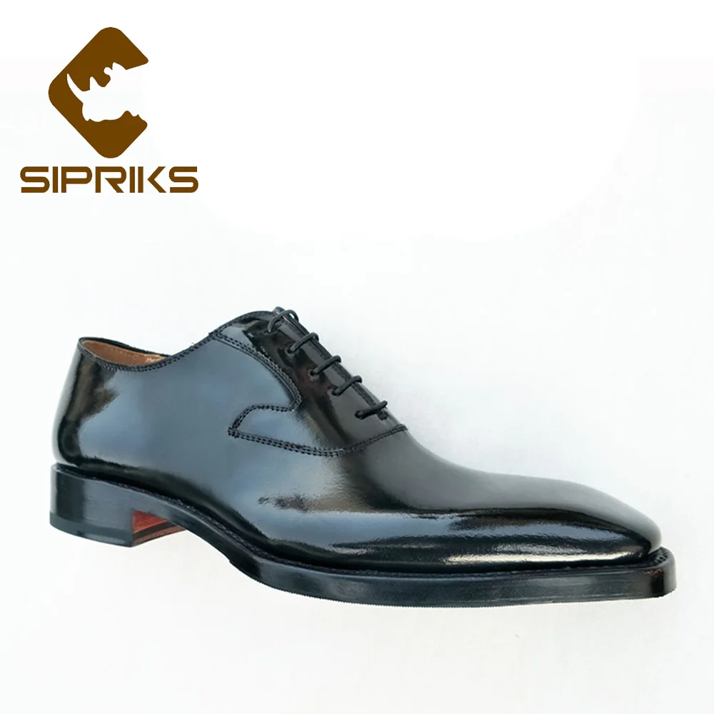 

Sipriks Luxury Mens Shiny Leather Social Shoes Sewing Welted Gents Suit Shoes Boss Business Office Oxfords Black Brown Patent