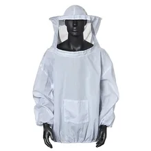 Прочная хлопковая белая защита для Пчеловодство куртка вуаль платье с шляпой экипировочный костюм Смок Arrrival