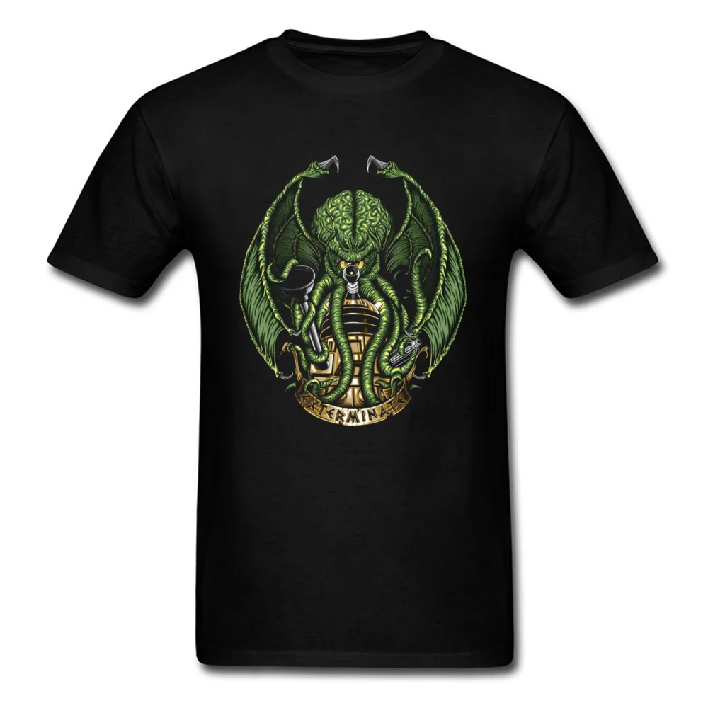 cthulhu exterminates 11406 Print T-shirts for Men All Cotton ostern Day Tops Tees Clothing Shirt Short Sleeve Hip Hop Crewneck cthulhu exterminates 11406 black