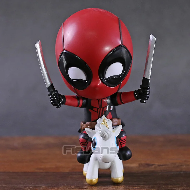 

Hot Toys Cosbaby Deadpool 2 Unicom Riding Version Bobble Head Doll PVC Action Figure Collectible Model Toy