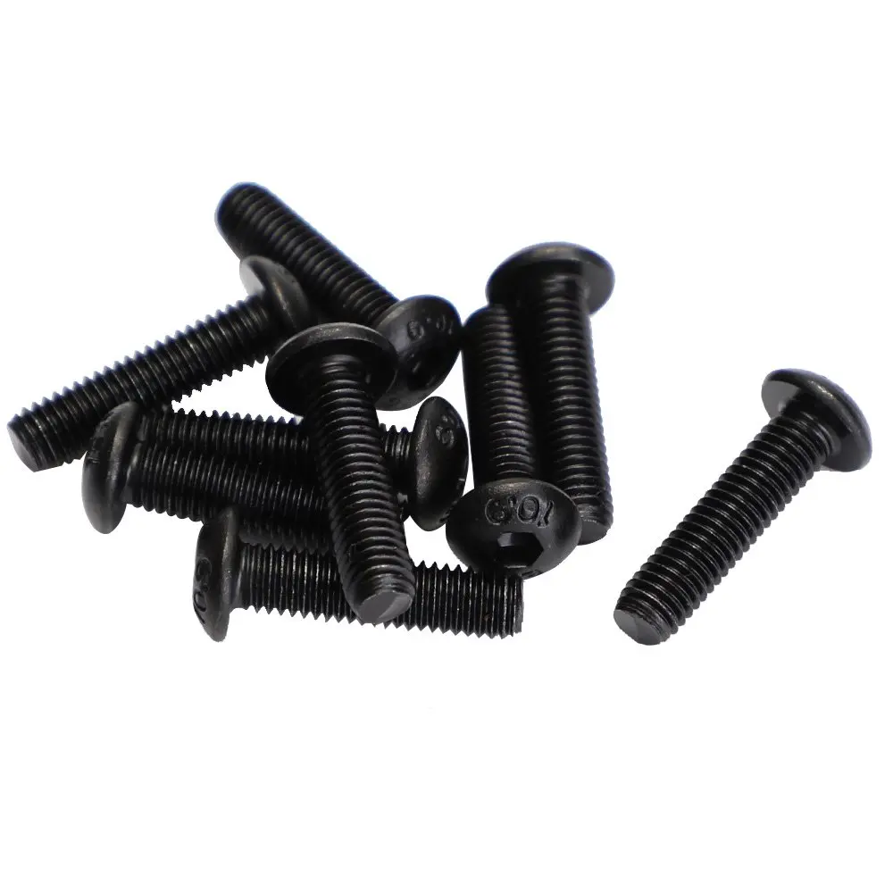 

M5 x 20 mm Button Head Hex Socket Cap Screws, 10.9 Grade Alloy Steel, Black Oxide Finish, 100 PCS