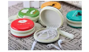 

cute 200pcs Cartoon Cute Big Beard Face Designs Round Portable Storage Box For Earphone Wire/Electric Wire Free DHL