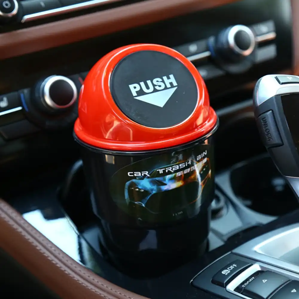 1pc Car Auto Garbage Trash Can Rubbish Bin Holder Storage Box Case Accessories