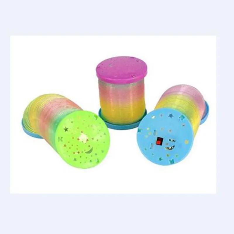

Costume Leds Led Clothes 15pcs Rainbow Circle Spring Toys Early Developing Environment Safety Coil Child Educational Gametoys
