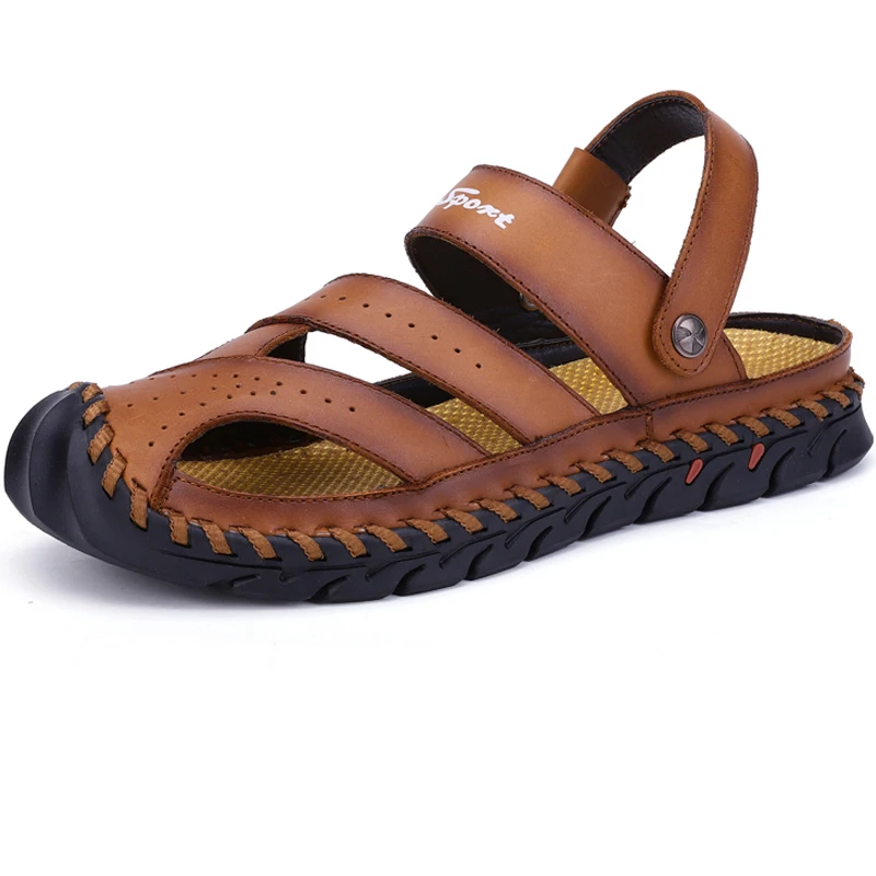 

High Quality Genuine Leather Non-slip Men Beach Shoes Outdoor Sandals Shoes Footwear Zapatillas Hombre Male Summer Water Shoes
