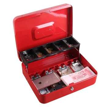 

Portable Safes Storage Cash Box Money Drawer Key Lock / Password Lock Safe Lock Tiered Tray Security Metal Box 30 x 24 x 9cm