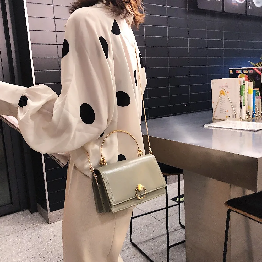البسيطة Crossbody حقائب للنساء 2019 جديد حقائب مع مقبض معدني أسلوب بسيط الكتف حقيبة ساعي