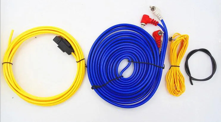 Car Audio Wire Wiring Amplifier Subwoofer Speaker Installation Wires Cables Kit 60W 4m length Professional