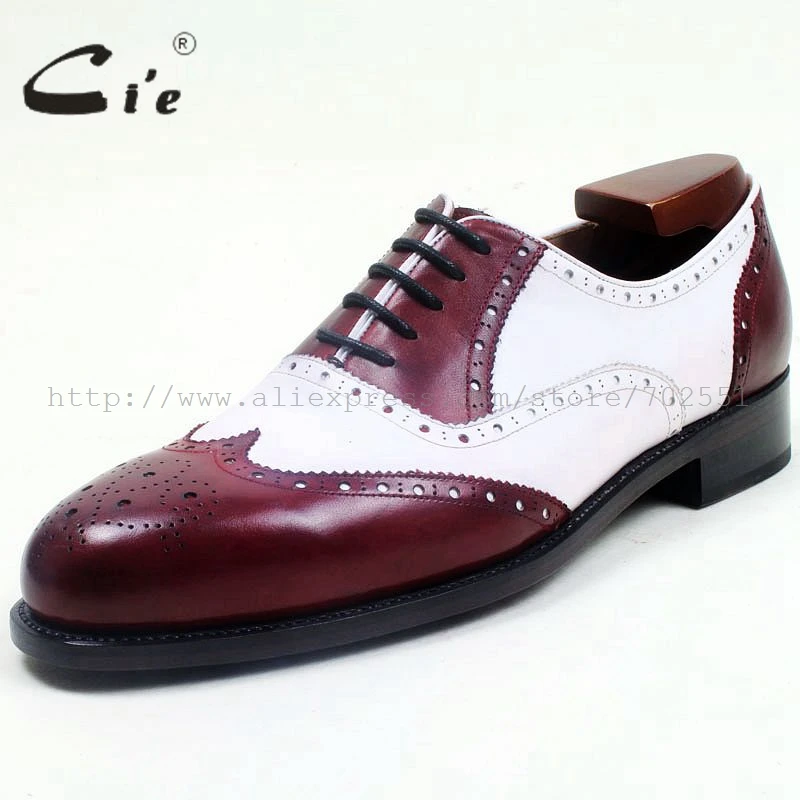 Respirável Mix branco Cie up Ox518 Cores Sola Inferior Vinho Do Brogues Homens Lace Handmade Redondo Completo Dos Couro Sapato Dedo Pé Genuíno x0P8grPwTq