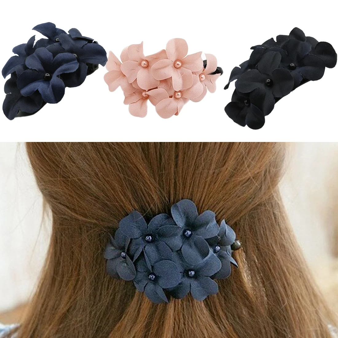 

Sweety Flowers Pearl Hairpin Hair Clips Women Lady Plastic Barrette Fashion Hair Accessories HairGrip Floral Hairdresser Tool