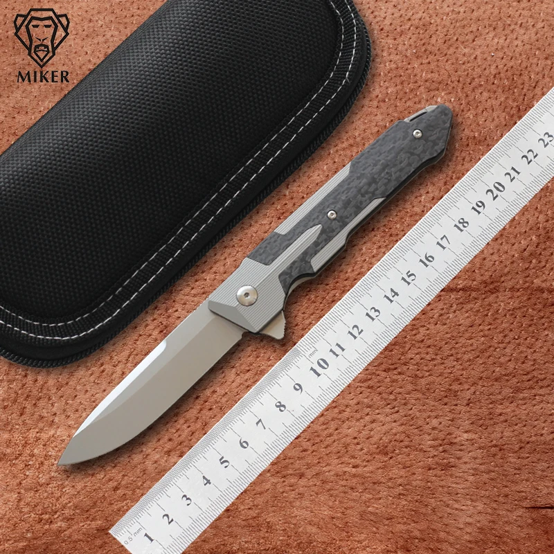 

MIKER Kranos Camping knives Hunting Flipper folding knife S35VN blade tactical Titanium Handle Outdoor Survival EDC tools