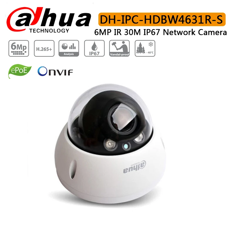 DH IPC HDBW4631R S 6MP IP Камера POE Поддержка IK10 IP67 камера Слот для карты SD обновления от