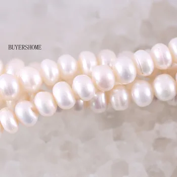 

Fashion Jewelry Free Shipping 9-10mm Loose Beads 100% Natural White Pearl 1 Strings 14" D007