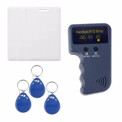 LESHP 7 шт Прочный ручной RFID 125 кГц EM4100 EM410X удостоверение личности копир + 3 шт метки с перезаписью брелков + 3 шт перезаписываемые карточки