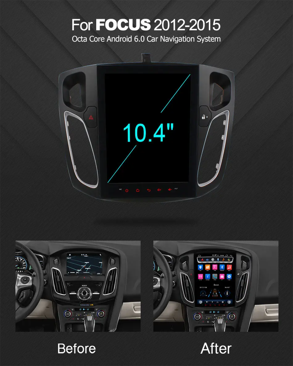 Flash Deal Octa Core HD 10.4" / 9.7" Android 6.0 Car DVD Player Radio for Ford Focus 2012 2013 2014 2015 GPS DAB+ DVR 2G RAM 32G 4G LTE SIM 2
