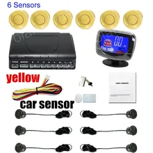 6 Sensors Buzzer LCD display monitor car Parking Sensor Kit Reverse Backup Radar Monitor System 12V 9 Colors Parking Assist