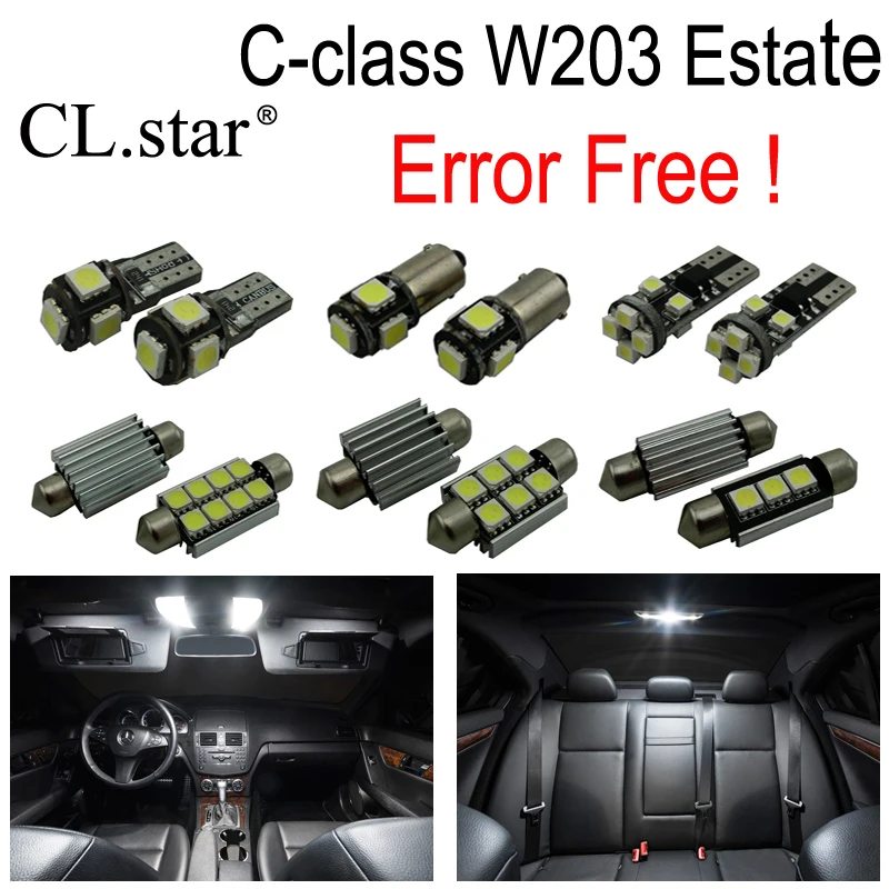 18 шт. светодиодный купольный светильник для салона Mercedes-Benz C class S203 автомобиля с