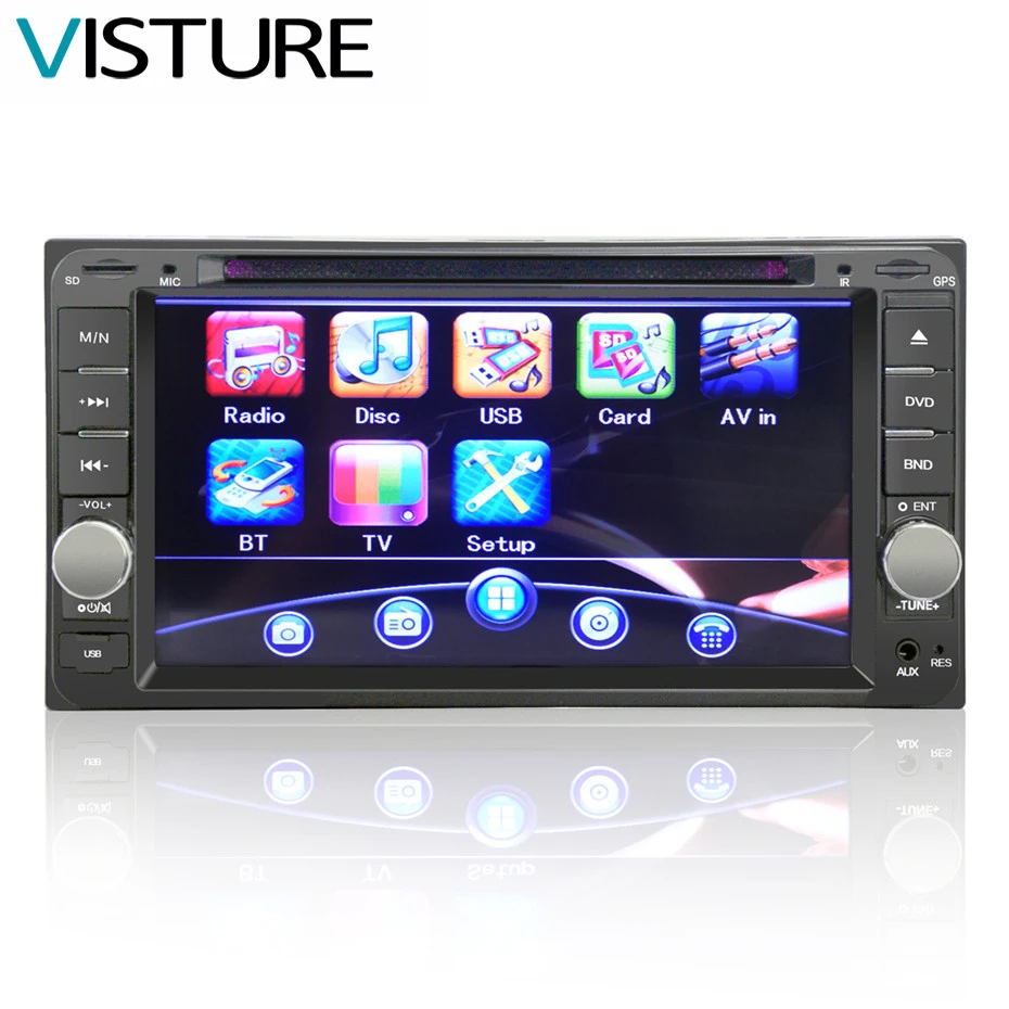 7 inch Touch Screen GPS Navigation Car DVD Player 12V 2 Din Radio 720P Bluetooth MP4 CD Video Play For Cars T001G | Автомобили и