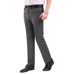 2018 осень Однотонная одежда среднего возраста мужской костюм брюки Бизнес Повседневное свободный костюм брюки Мужской 30-40 Размеры
