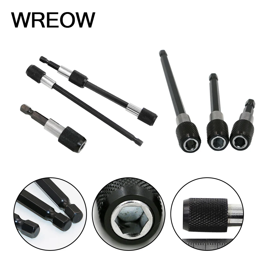 

1Pc/3Pcs Magnetic Screwdriver Extension Bit 60mm/100mm/150mm Quick Release 1/4 Hex Shank Tools Holder Tool Drill Bits Set HOT