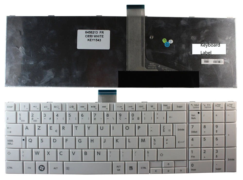 

New notebook Laptop keyboard for Toshiba V130562BK1 White French/fr layout