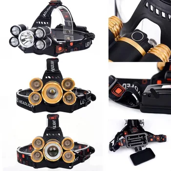 

Zoomable 5X LED 10000 Lumens USB Headlamp 4 Modes 2X18650 Battery Lamp
